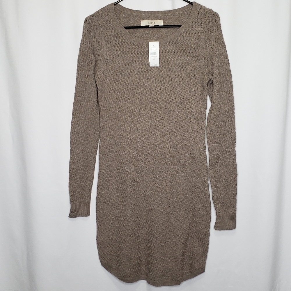 LOFT Textured Sweater Dress - Picture 2 of 5